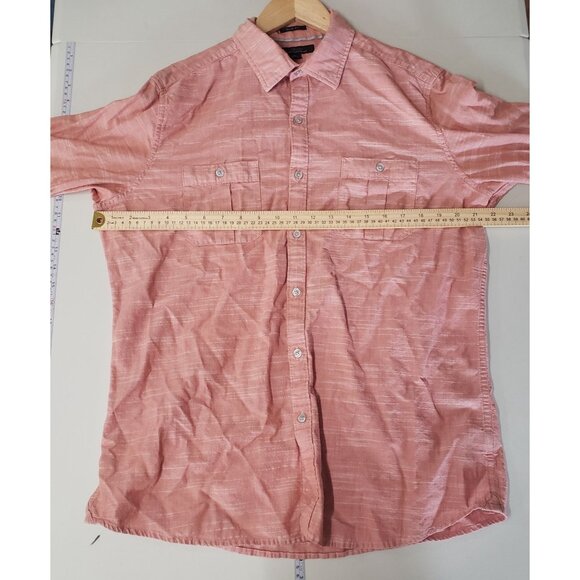 Marc Anthony Mens Slim Fit Long Sleeve Button Up Shirt Size L Pink Cotton Casual - Picture 3 of 6